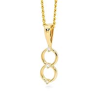 0.02 CT Round Cut Created Diamond Number 8 Fashion Pendant Necklace 14K Yellow Gold Over