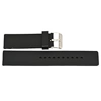22mm Flat Black Military Cut Rubber Silicone Composite Watch Band Strap Fits Swiss Army