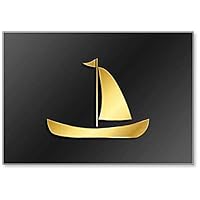 Boat, Icon Gold Icon. Illustration of Golden Style Fridge Magnet
