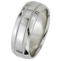 Wedding Bands; Platinum Men`s and Women`s Dome Park Ave Wedding Bands 10mm Wide Comfort Fit