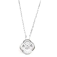 S925 Sterling Silver Four-Leaf Clover Creative Adjustable Pendant Necklace inlaid a Beating Diamond Jewelry Gifts for Women Mom Wife Teens Girls Her in All Seasons