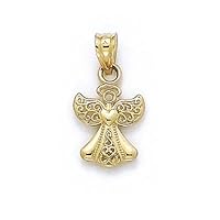 14k Yellow Gold Small Religious Guardian Angel Pendant Necklace Jewelry Gifts for Women
