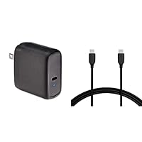 Amazon Basics 65W GaN USB-C Charger for Laptops, Tablets and Phones with Power Delivery and 10ft USB-C Charging Cable - Black (May Ship Separately)