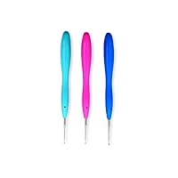 Colortrak Hair Highlighting Needles, Precision Metal Needles with Soft Contour Gel Handles, Reduces Hand Fatigue, Sizes: 1.0 Teal, 1.25 Fuchsia, 1.5 Blue, Multi (3 Count)