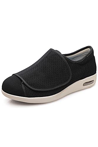 youyun Diabetic Shoes for Elderly Velcro Wide for Women Walking Shoes Adjustable Closure Breathable Lightweight Width X-Wide Non Slip Air Cushion S...