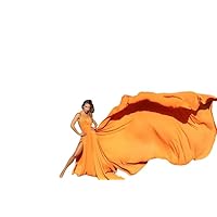 V Neck infinity dress |Long Flying Dress | Long Train Dress | Photoshoot Dress | Flowy Dress | Satin Dress | Santorini Flying Dress Long Maxi Photography Baby Shower Dress for Women| Long Satin Dress
