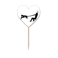 Sports Skating Physical Education Player Toothpick Flags Heart Lable Cupcake Picks