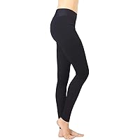 Terramed Just Think Comfort Extra Firm Footless Graduated Compression Microfiber Leggings Opaque Tights for Women (20-30 mmHg) with Control Top (Medium) Black