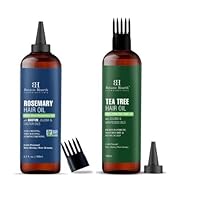 100% Pure Rosemary Oil For Hair Growth Infused With Biotin and Tea Tree Oil for Hair | With Argan, Jojoba & Grapeseed Oils