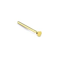 14k Solid Yellow Gold Nose Ring, Stud, Nose Screw, L Bend, Nose Bone 2.5mm Heart 22G 20G or 18G
