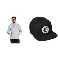 Brixton Men's Pledge Hoodie, Grey/Forest, Large and Oath III Sanpback