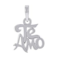 925 Sterling Silver Unisex Te Amo I Love You Talking Charm Pendant Necklace Measures 21x14mm Wide Jewelry Gifts for Women