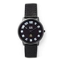 Projects Watches NO TIME WASTED Quartz Leather Black unisex watch, black, Strap.