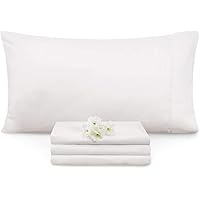 Empyrean Bedding Queen Pillowcase Set - Soft, Breathable Microfiber Material, 20 x 30 Inch, White