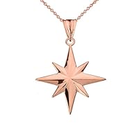 NORTH STAR PENDANT NECKLACE IN ROSE GOLD - Gold Purity:: 14K, Pendant/Necklace Option: Pendant Only