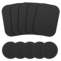 Metal Plate Patch,Universal Replacement Plate Car Kit, Phone Sticker for Car Vent Dash Mount Holder Cradle with Adhesive 10 Pack Black (5 Rectangle and 5 Round)
