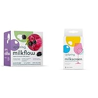 Milkflow Breastfeeding Supplement Drink Mix with Moringa & Blessed Thistle, No Fenugreek | BlackBerry Lime Flavor | 16 Pack+Milkscreen 8 Test Strips to Detect Alcohol in Breast Milk