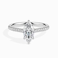 Kiara Gems 2.50 CT Marquise Infinity Accent Engagement Ring Wedding Ring Eternity Band Vintage Solitaire Silver Jewelry Halo-Setting Anniversary Praise Vintage Ring Gift