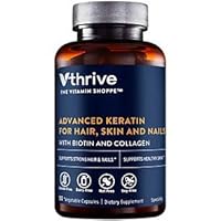Advanced Keratin for Hair, Skin, & Nails with Biotin and Collagen (90 Vegetable Capsules)