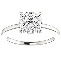 Bright Diamond 1.25 Carats Cushion Cut Cubic Zirconia CZ Engagement Rings White Gold Plated Sterling Silver