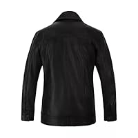 Men's Black Classic Motorcycle Stylish & Durable with Front Pockets and Asymmetrical Zipper Leather Jacket