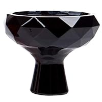 Diamond Hookah Bowl – Solid Glass Bowl for Every Style of Hookah – Durable and Long Lasting (Black)