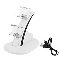 Parts & Accessories Led Micro-Dual Controller Holder Charger 2 Led Micro-USB Handle Fast Charging Dock Station Stand Charger for Ps4 Controller - (Color: White)