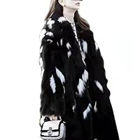 2021 New Faux Fox Fur Coat Women's Mid-length Korean Lapel Coat Winter Fashion Elegant Star Host (10)