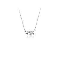 New Exquisite Sterling Silver Floret Necklace Shiny Zircon Flower Pendant Necklaces Girl Wedding Gift Fine Jewelry Accessories