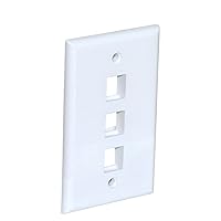 Newhouse Hardware Quickport 3-Port Wall Plate, White, 1-Pack