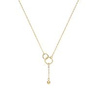 WJS27835 Women's Modern 9 Carat (375) Gold Y-Shape Necklace 44 cm x 7 mm, Metal