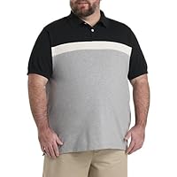 Harbor Bay by DXL Men's Big and Tall Colorblock Striped Polo Shirt
