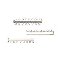 8-Strand Tube Slide Lock Jewelry Clasp-Silver Plated 10x5mm 4pcs