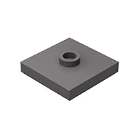 Classic Plate Block Bulk, Dark Gray Plate 2x2 with 1 Stud with Groove and Bottom Stud Holder, Building Plate Flat 100 Piece, Compatible with Lego Parts and Pieces(Color:Dark Gray)