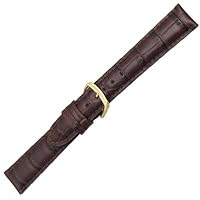 Hadley Roma Brown 19mm Mens Water Resistant and Hypo-Allergenic Alligator Grain Watch Band