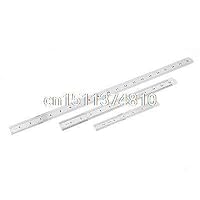 Office Silver Tone 15cm 30cm 50cm Measuring Dual Side Straight Ruler 3 in 1