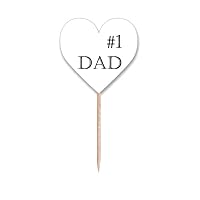 No.1 Dad Father's Festival Quote Toothpick Flags Heart Lable Cupcake Picks