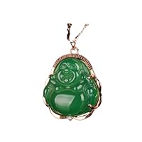 Chalcedony Agate Pendant Necklace/925 Silver Pendant + Necklace/ Maitreya Buddha/Women's Amulet/High Jewelry