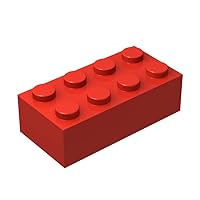 Classic Brick Block Bulk, Red Bricks 2x4, Building Bricks Flat 100 Piece, Compatible with Lego Parts and Pieces: 2x4 Red Bricks(Color:Red)