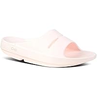 OOFOS OOahh Slide, Blush - Lightweight Recovery Footwear - Reduces Stress on Feet, Joints & Back - Machine Washable Women’s Size 10
