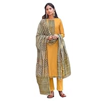 Mustard Viscose Cotton Silk Indian Muslim Women Party Wear Straight Salwar kameez Fancy Bollywood Dress 1235