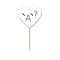 Lovely Face Puzzled Expression Toothpick Flags Heart Lable Cupcake Picks