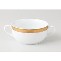 Victory Gold (Pure White Reinforced Porcelain) Brion Cup (4.1 x 2.0 inches (10.5 x 5 cm), 10.8 fl oz (300 cc), Open Pottery, Hotel, Restaurant, Cafe, Western Tableware, Restaurant, Commercial Use,