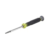 Klein Tools 32581 4-in-1 Electronics Screwdriver Set with 2 Slotted, 2 Phillips Precision Machined Bits, Ideal for Terminal Blocks