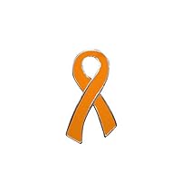 Flat Leukemia Awareness Pins - Orange Ribbon Pins for Leukemia Awareness - Perfect for Support Groups, Gift-Giving and Fundraising - 2 Pins