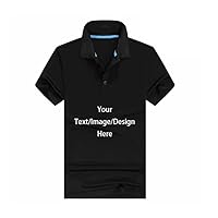 Custom Women/Men's Polo Shirt Golf Shirt,Add Your Own Text/Logo/Picture Design Personalized Digitally Printed Adult Polo Shirt Customized Casual Slim Fit Collar Shirt Work Shirt