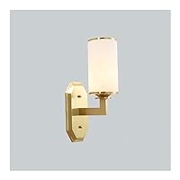 Wall Mount Light, Modern Wall Lamp Sconce with Glass Shade, Indoor Wall Light Lighting Fixtures for Bedroom Living Room Bathroom Hallway Lámpara De Pared (Color : Gold)