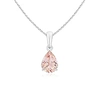 Pears 7x5mm Solitaire Pendant With 18 Inch Chain | Sterling Silver 925 | To the love of my life, is the perfect way to tell your significant other how much you love them.