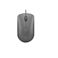 Lenovo 540 USB-C Wired Connection Computer Mouse for PC, Laptop, Computer with Windows or Chrome OS - Ambidextrous Design - 4 Button - Compact Size -Storm Grey