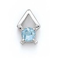 925 Sterling Silver Blue Topaz Pendant Necklace Jewelry for Women